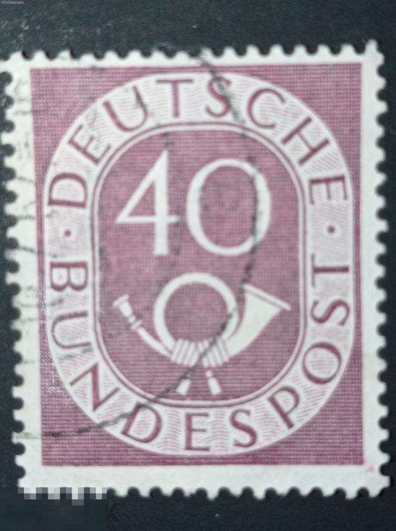 de1951_133 ФРГ Почтовый рожок. Стандарт 40 пф. гаш. /001 