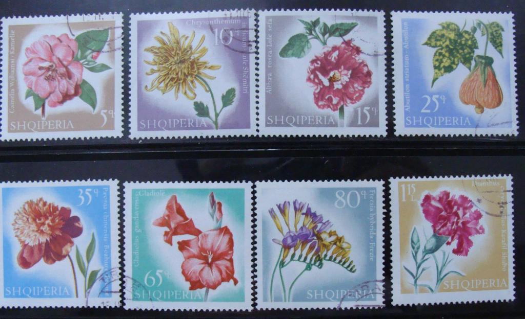 Цветы. Серия Албания 1967 г. гаш.