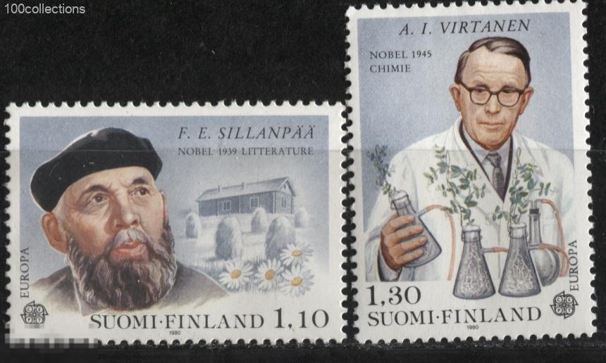 fi1980.1043_867-68 Финляндия Европа СЕПТ Нобелевские лауреаты ** 3,5 евро(2015) 