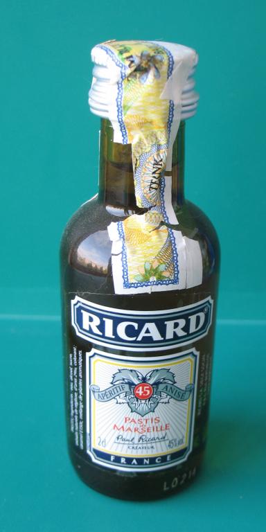Мини - бутылочка, Ликер "RICARD", стекло / 0,02 л - 20 мл