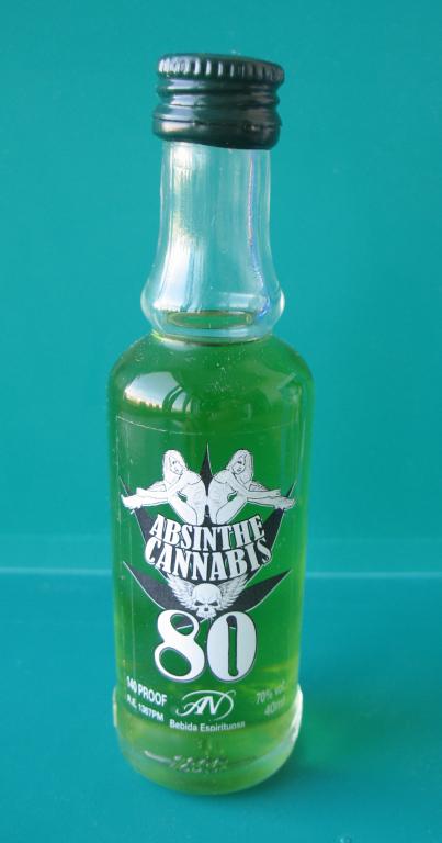 Мини - бутылочка, Напиток "ABSINTHE CANNABIS 80", стекло / 0,05 л - 50 мл