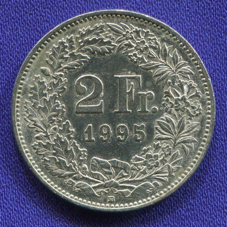 Швейцария 2 франка 1995 XF