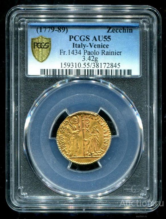 ВЕНЕЦИЯ ЦЕХИН 1779-1789 * PCGS AU55 * ЗОЛОТО