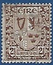 Ирландия. 1941. Стандарт. Символика 1940-1968. Гашение. Разновидность.