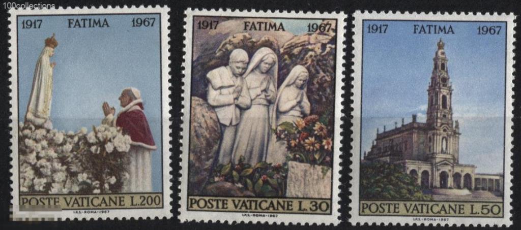 va1967.1043_528-0 Ватикан 50 лет причисления к лику Святых Фатимы ** MNH 