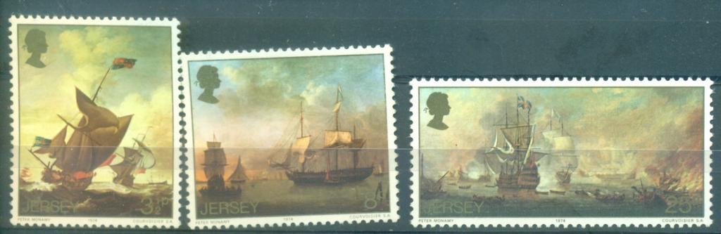 Джерси 1974 г. серия Маринистика в живописи Парусники  негашеная**