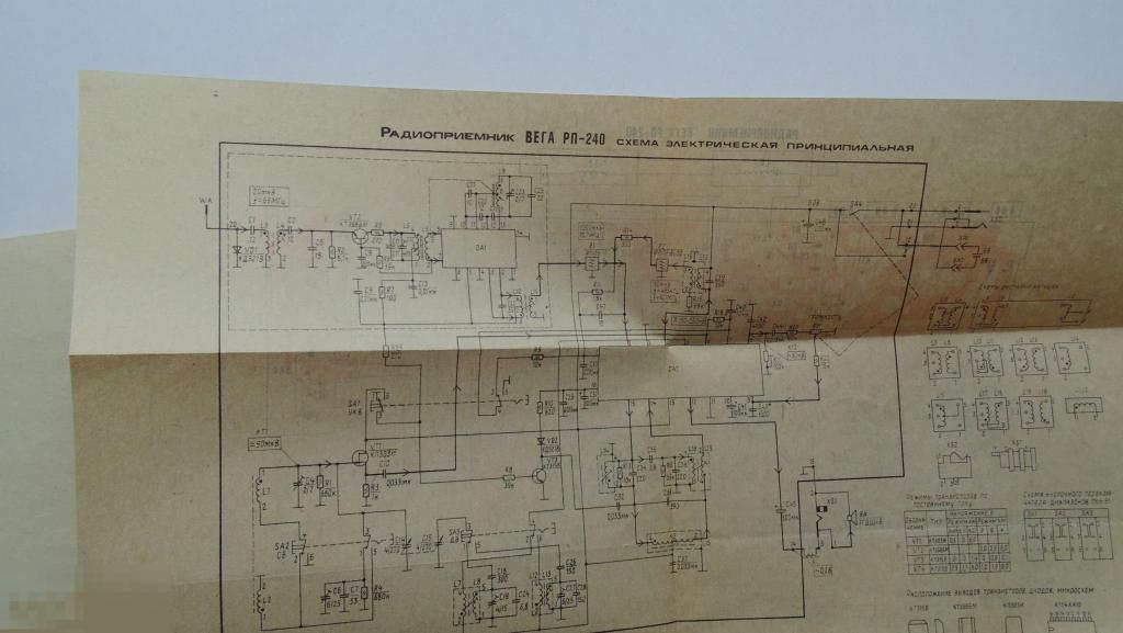 Руководство По Эксплуатации ВЕГА РП-240 Радиоприемник (Эл.Схема) С.