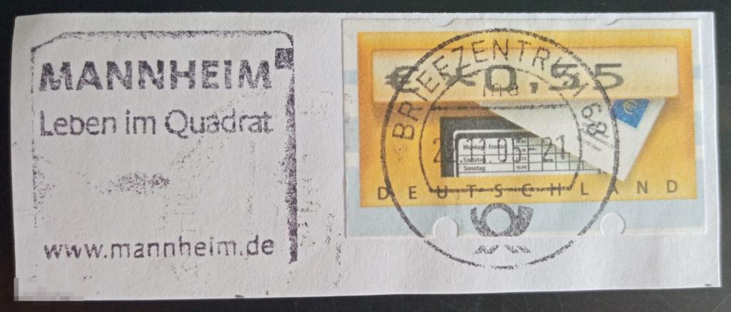 2005 Германия Вырезка Спецгашение Мангейм 