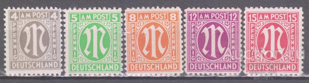 Германия Американо-Британская зона 1945 Mi2,3,5,7,8 MLH/MNH