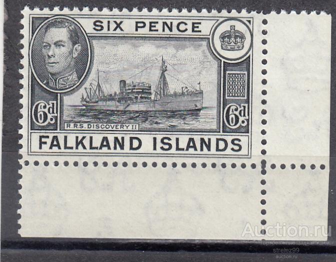FALKLAND ISLAND ФОЛКЛЕНДЫ   Корабли № 86  Угол 1938  Cост** MNH