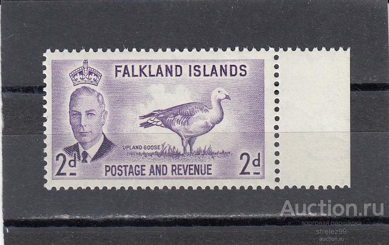 FALKLAND ISLAND ФОЛКЛЕНДЫ   Фауна Птицы Гусь  № 104  Поле  1952  Cост** MNH