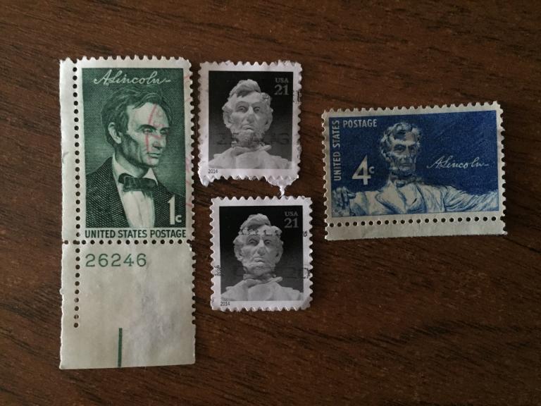 Авраам Линкольн Abraham Lincoln США 4 почтовые марки USA