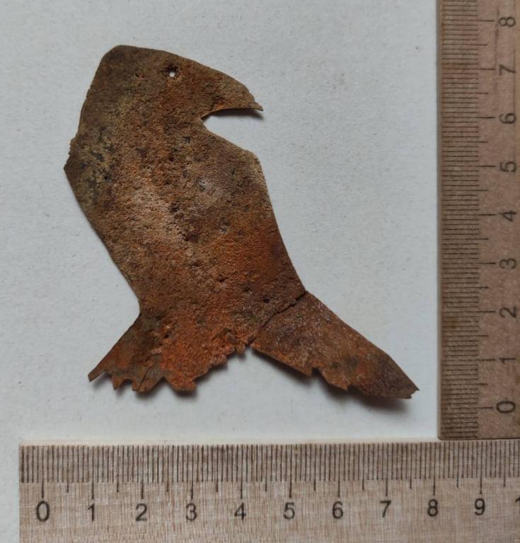 шаманский амулет Ворон, на одежду шаманов,  Бурятия, старинная, металл