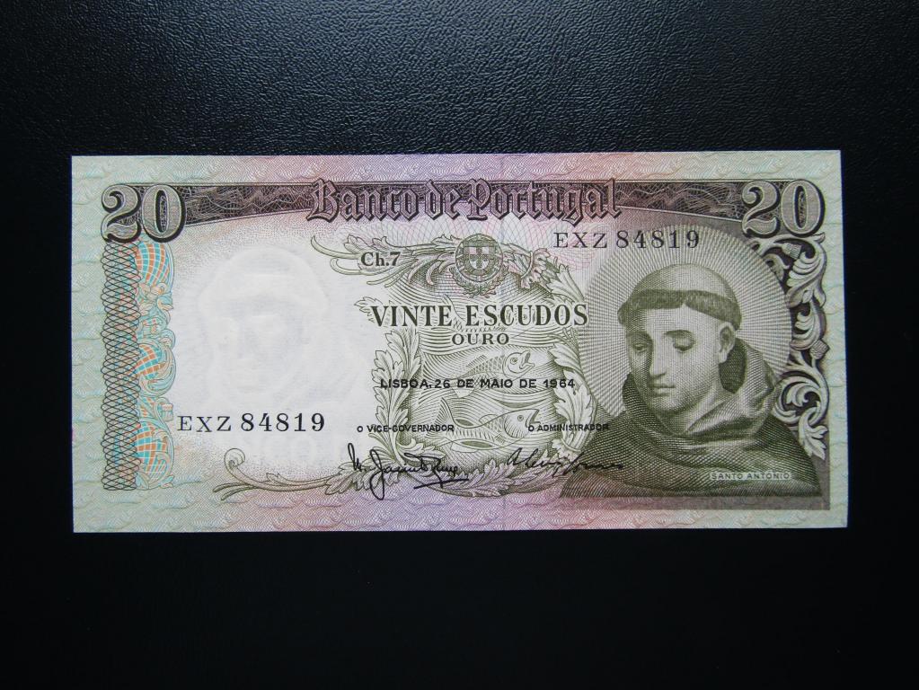 Португалия - 20 эскудо 1964г.  UNC. Р-167b.6.