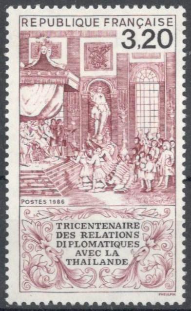 Франция, 1986, № 2525, € 1,6, MNH, полн., 300-летие дипломатических отношений с Таиландом