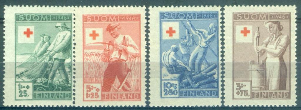 Финляндия 1946 г. серия Красный Крест Профессии негашеная**
