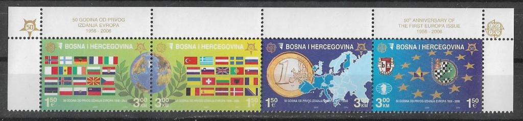 Босния и Герцеговина 2005 г. 50 лет выпускам "Европа" Сцепка ** Мих. 14 е