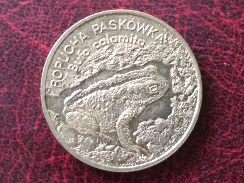 2 злотых Польша 1998 г. Лягушка
