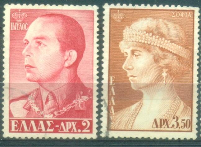 Греция 1956 г. Греческие монархи гашеная (2 фото)