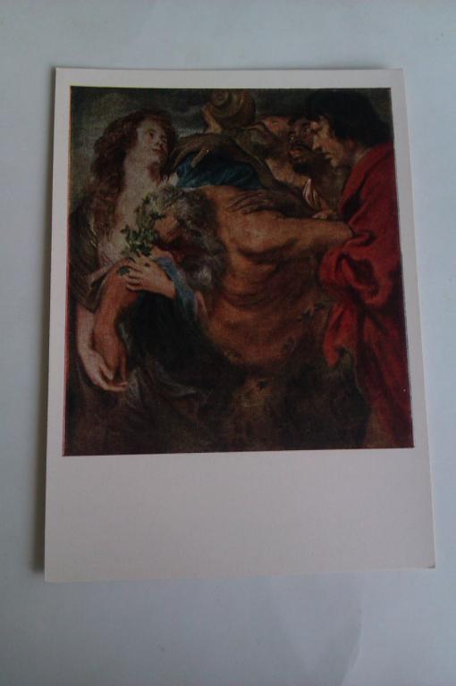 Открытка Антони ван Дейк Пьяный Силен, 1964г.