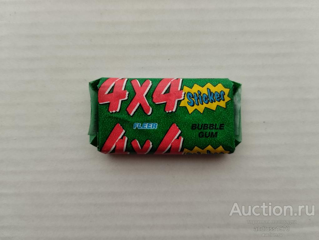 ЖВАЧКА. ЖЕВАТЕЛЬНАЯ РЕЗИНКА  4X4 FLEER. BUBBLE GUM. ОРИГИНАЛ. СМ. ОПИСАНИЕ!!!