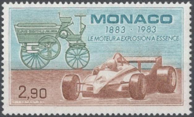 Монако, 1983, № 1583, € 3, MNH, полн., автомобили, 100-летие двигателя внутреннего сгорания