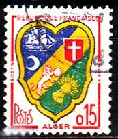 1960 Франция Герб Алжир Парусники Лев № 1276 гашеная 0.10 евро 