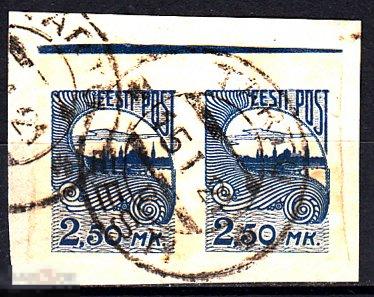 1920 Эстония Стандарт Общий вид Ревель Таллин № 28 гаш. 2 евро 