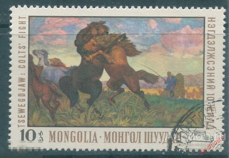 L55 МОНГОЛИЯ 1969 558 Картины из Национального музея, Улан-Батор. Лошади 