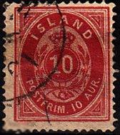 1876 Исландия Стандарт Цифры Корона Овал № 8 А гаш. 6 евро 