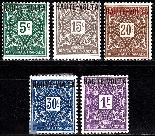 1920 Французские колонии Верхняя Вольта Служебные Надпечатка № 1 - 8 чистые * 4.40 евро