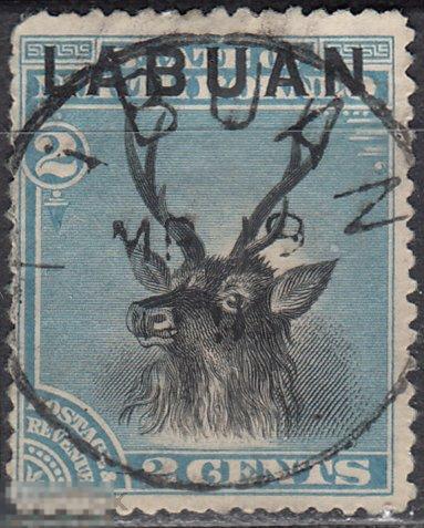 1894 Британские колонии Лабуан Стандарт Фауна Крокодил Парусники Герб № 48 гаш. 10 евро 