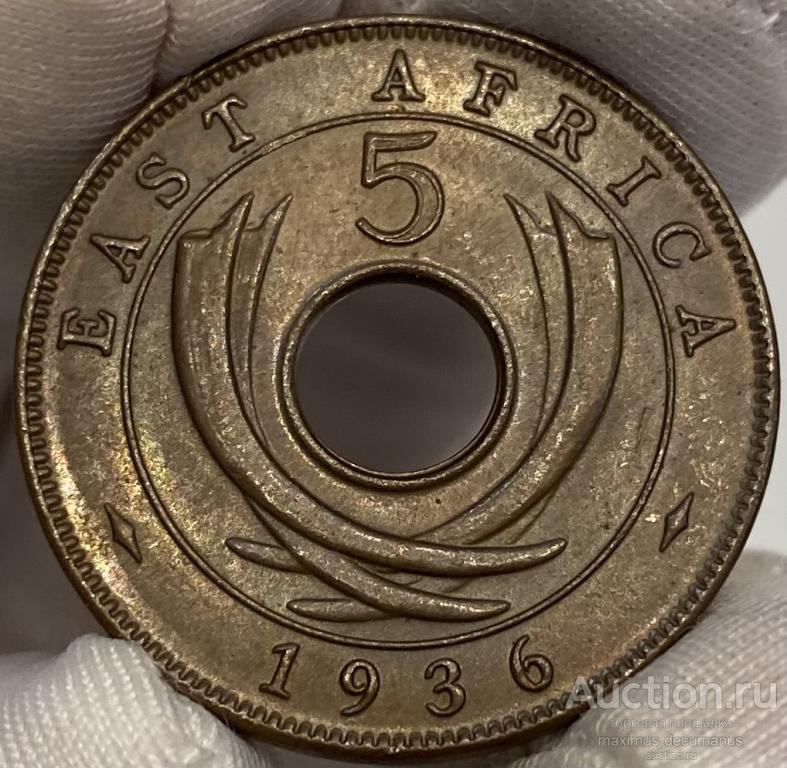5 центов 1936 KN Британская Восточная Африка UNC