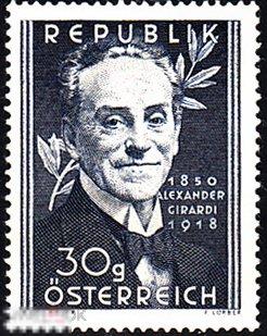1950 Австрия Популярный австрийский актер Александр Жирарди № 958 п/c ** 2 евро