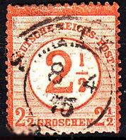 1874 Германия Рейх Стандарт Цифры Надпечатка № 29 гаш. 55 евро 