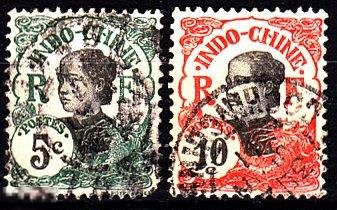 1907 Французские колонии Французский Индокитай Стандарт № 44 - 45 гаш 0.90 евро 