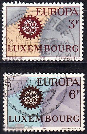 1967 Люксембург Европа CEPT СЕРТ Шестеренки № 748 - 749 п/с гаш. 1 евро 