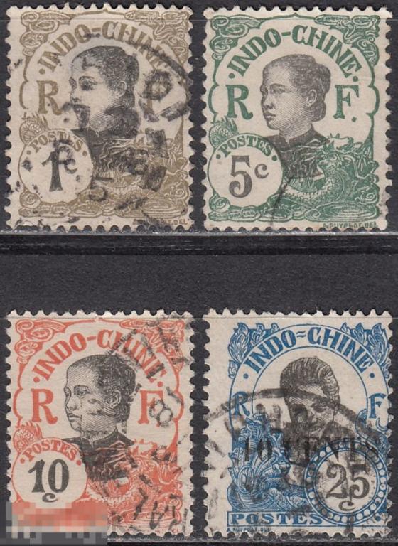 1907 Французские колонии Французский Индокитай Стандарт № 41 - 48 гаш 1.60 евро 