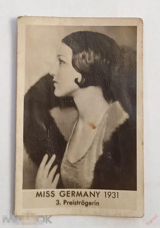 Вкладыш сигаретный. Германия, Красивые девушки мира. Мисс Германия 1931г. Конкурс красоты #К2* 