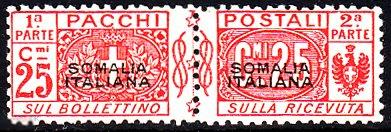 1917 Итальянские колонии Сомали Служебные Пакетные марки № 4 чистая * 9 евро 