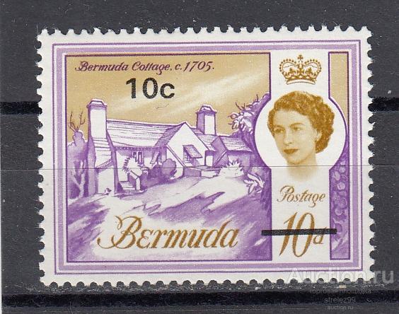 BERMUDA  БЕРМУДСКИЕ ОСТРОВА  БЕРМУДЫ  Архитектура № 234y  Надпечатка 1970 Сост** MNH