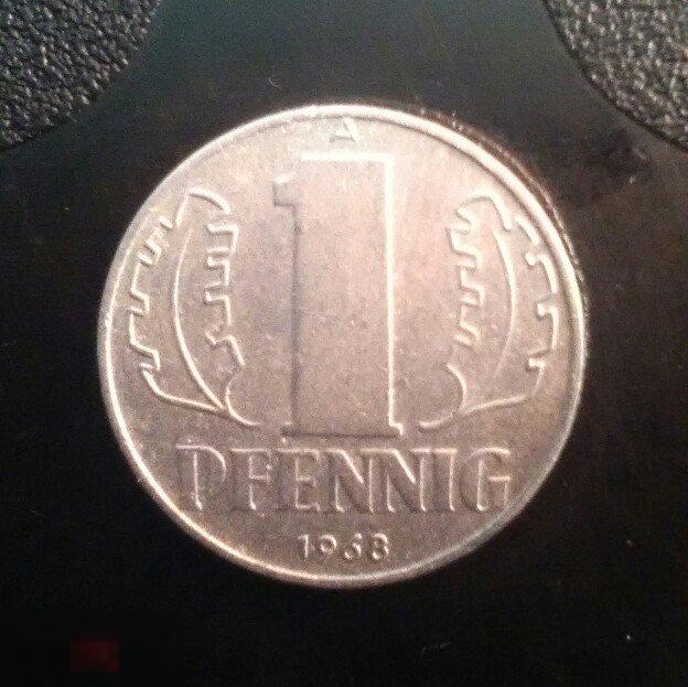 1 пфенниг ГДР 1968 год 