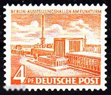 1954 Германия Берлин Стандарт Выставочные павильоны Радиобашня Архитектура № 112 чистая ** 6 евро