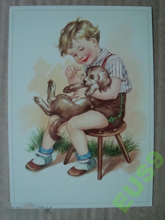 ОТКРЫТКА ДЕТИ ГДР ГЕРМАНИЯ чистая 50 - 60  года GE 