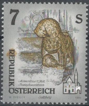 Австрия, 1994, № 2143, € 1,8, MNH, полн., стандарты, произведения искусства из монастырей