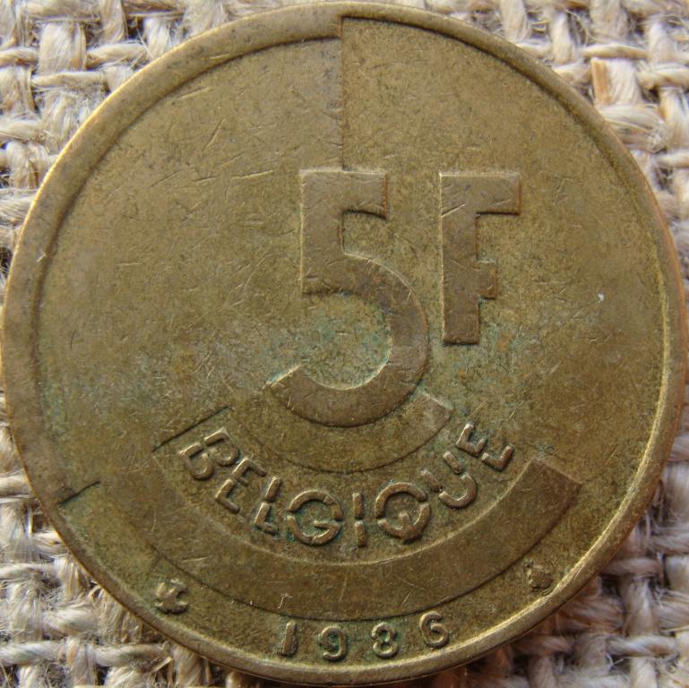 Бельгия 5 франков 1986 год