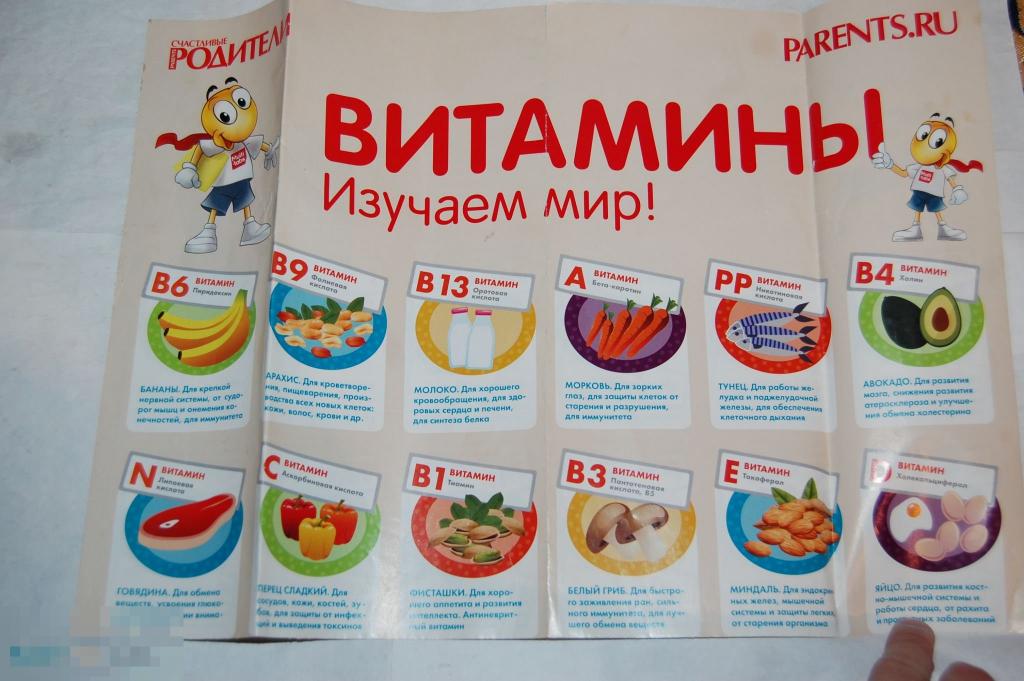 Игра для маленьких и др. фигурки - Детская игра Витамины и минералы 