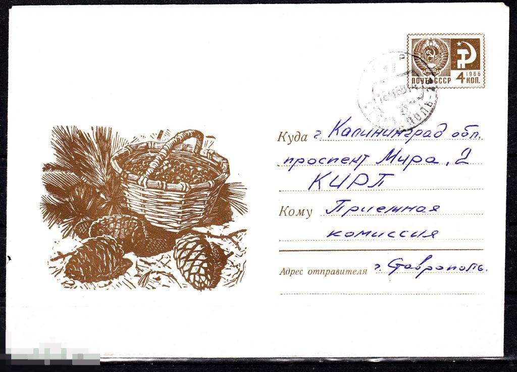 СССР ХМК 1969 Корзина ягод и шишки № 69 - 166 № 6185 СТАВРОПОЛЬ 