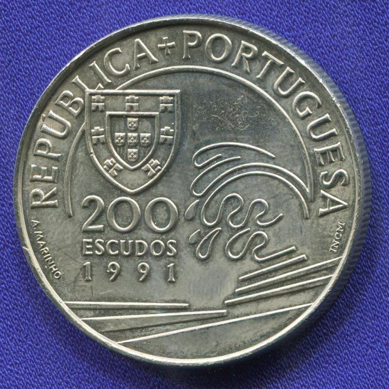 Португалия 200 эскудо 1991 UNC Христофор Колумб в Португалии