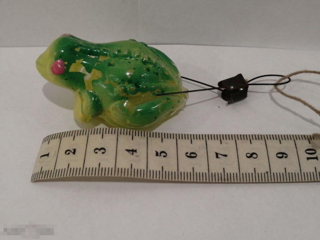 Елочная игрушка лягушка подвесная винтаж СССР 
